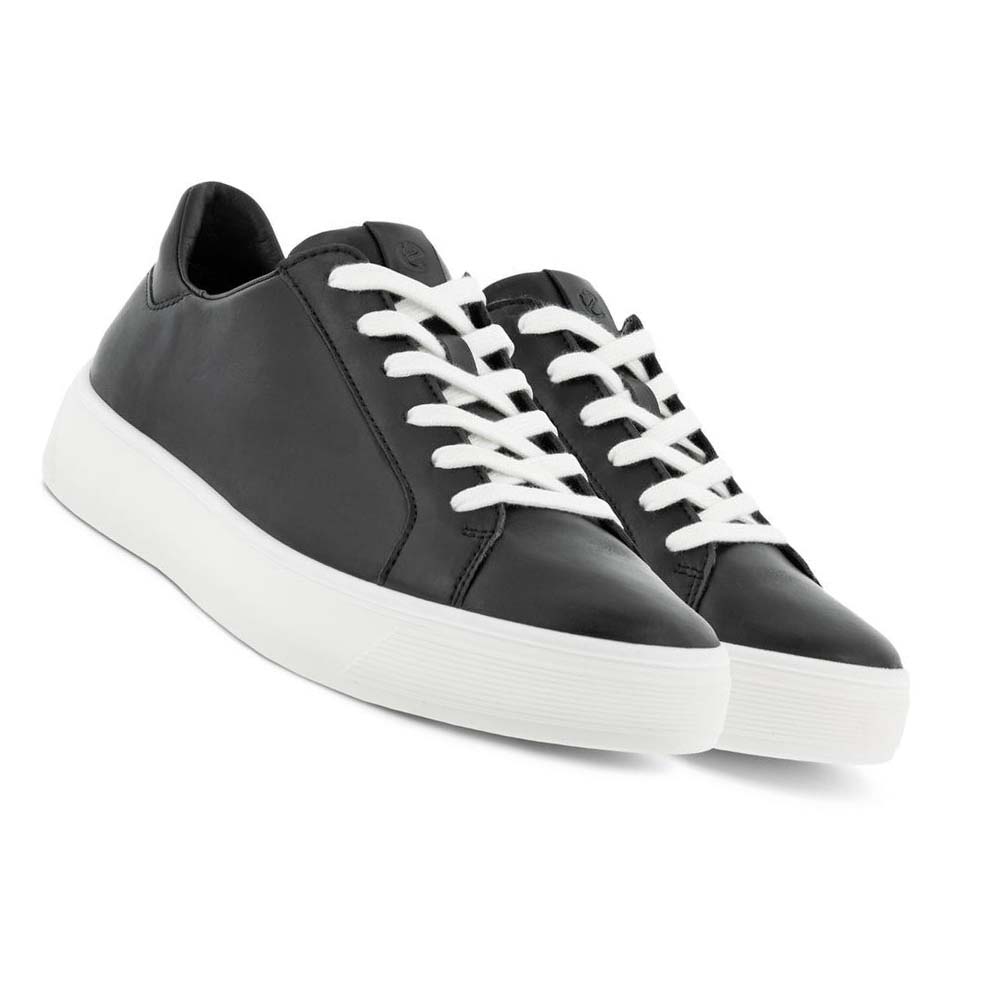 Women's Ecco Street Tray Sneakers Black | USA 260DFM